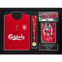 �������� � ���������� ������� �������� Liverpool FC 2005 Gerrard Signed Shirt & Medal (Framed)