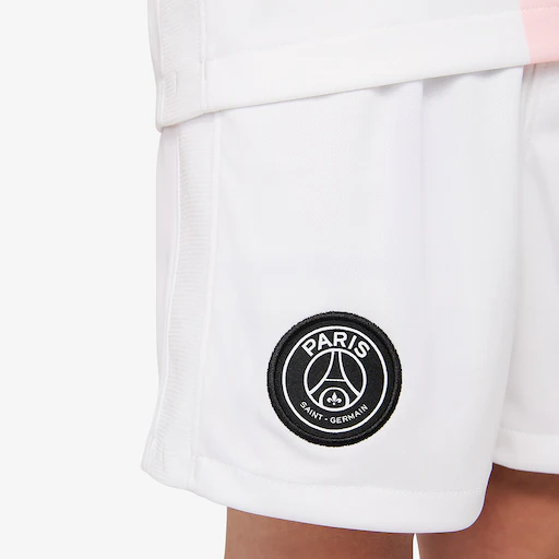 Детская форма ПСЖ 2021/2022 гостевая белая (футболка и шорты)