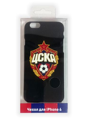 Клип-кейс ЦСКА для iPhone 6/6S с объемной эмблемой ПФК ЦСКА, цвет черный