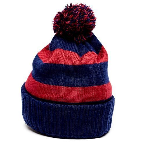 Шапка Барселона 115115 красно-синяя с помпоном