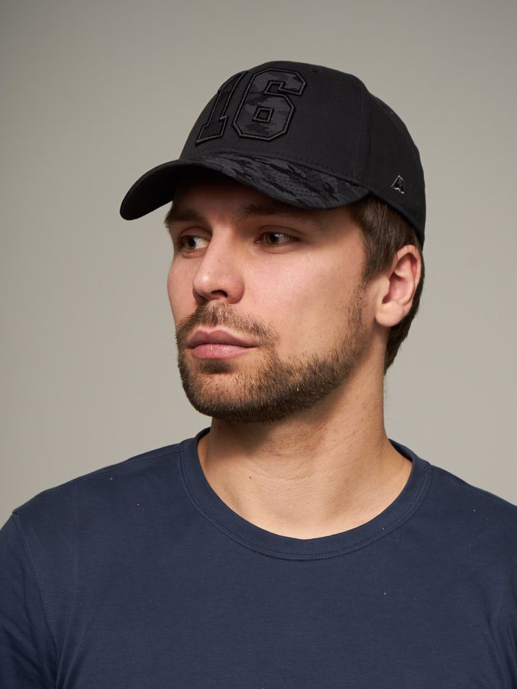 Бейсболка с номером 16, черная, 20698