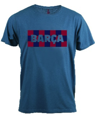 Футболка Барселона BARCA клетка, голубая, 5001CECH