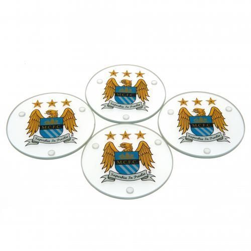 Подставки стеклянные Манчестер Сити Glass Coasters