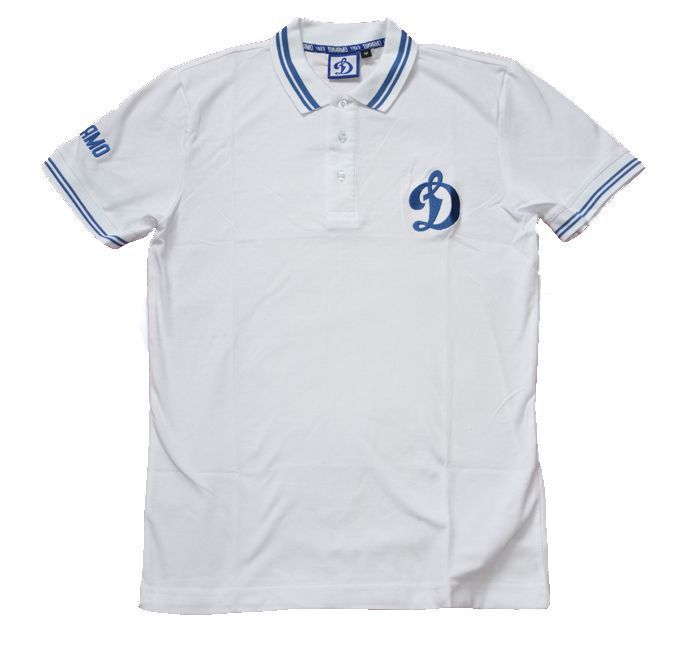 Поло "Д" белое "Динамо" на рукаве