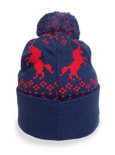 Шапка ПФК ЦСКА "Кони", цвет темно-синий, трикотажная, вязаная с флисовым подкладом	