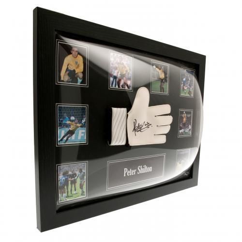 Вратарская перчатка в автографом Питера Шилтона Shilton Signed Glove (Framed)