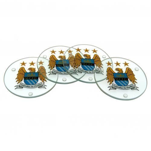 Подставки стеклянные Манчестер Сити Glass Coasters