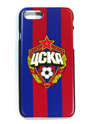 Клип-кейс для iPhone 8 c объёмной эмблемой ПФК ЦСКА, цвет красно-синий