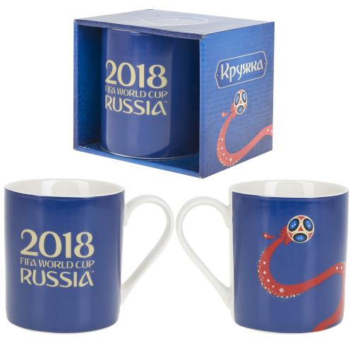 Кружка фарфоровая ЧМ 2018 синяя 480мл (подарочная упаковка) 5553167