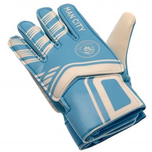 Вратарские перчатки Манчестер Сити подростковые Goalkeeper Gloves Yths STRIPE, 10-12 лет