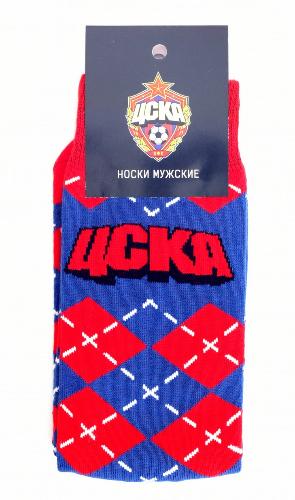 Носки мужские ЦСКА Ромбы, цвет красно-синий