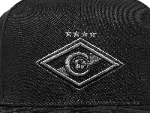 Бейсболка Спартак 120228 черная с прямым козырьком