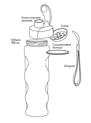 Бутылка для воды ЦСКА 700 мл,  синяя