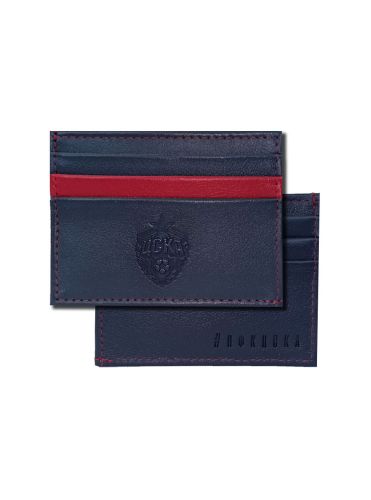 Картхолдер ЦСКА, красный/синий (кожа)