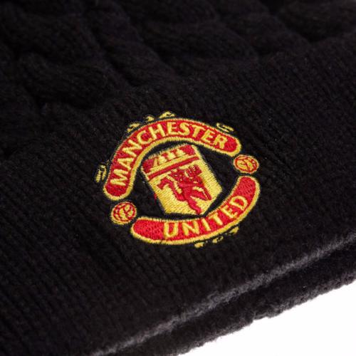 Шапка Манчестер Юнайтед New Era Cable Knitted Hat черная вязаная