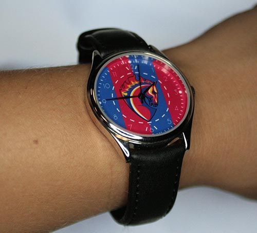 Часы наручные 33мм с талисманом красно-синие усиленный черный ремешок