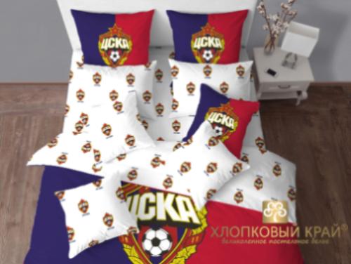 Постельное белье ЦСКА 2 спальное, Эмблема, нав.70х70
