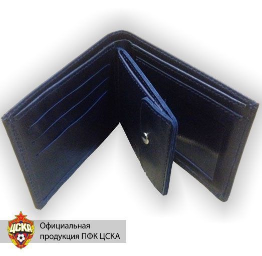 Кошелек кожаный чёрный ЦСКА