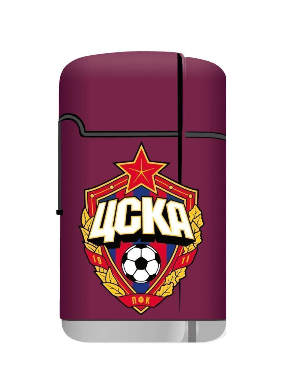 Зажигалка ЦСКА эмблема, цвет бордовый