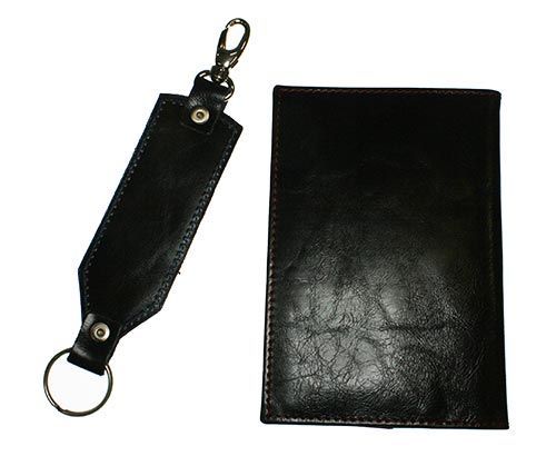 Набор подарочный ЦСКА "Брелок+ Обложка для автодокументов большая, цвет темно-синий, красный"