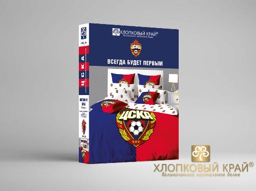 Постельное белье ЦСКА 2 спальное, Эмблема, нав.70х70
