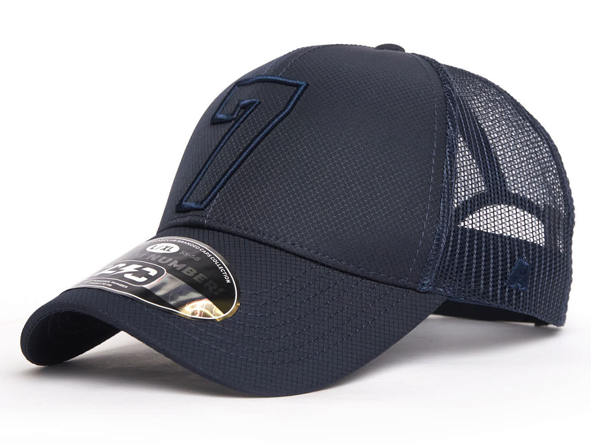 Бейсболка с номером 7, синяя летняя, 207442