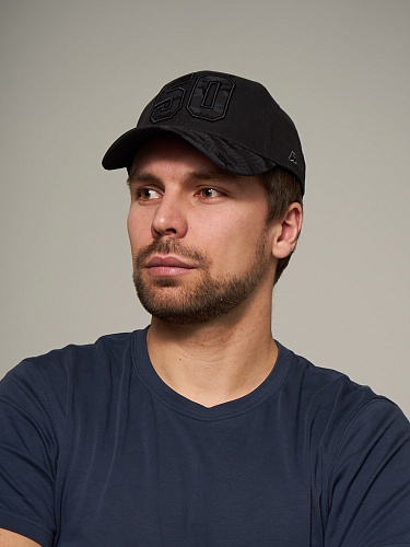 Бейсболка с номером 50, черная, 20717