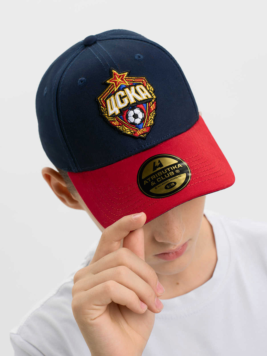 Бейсболка ЦСКА подростковая сине-красная 21203