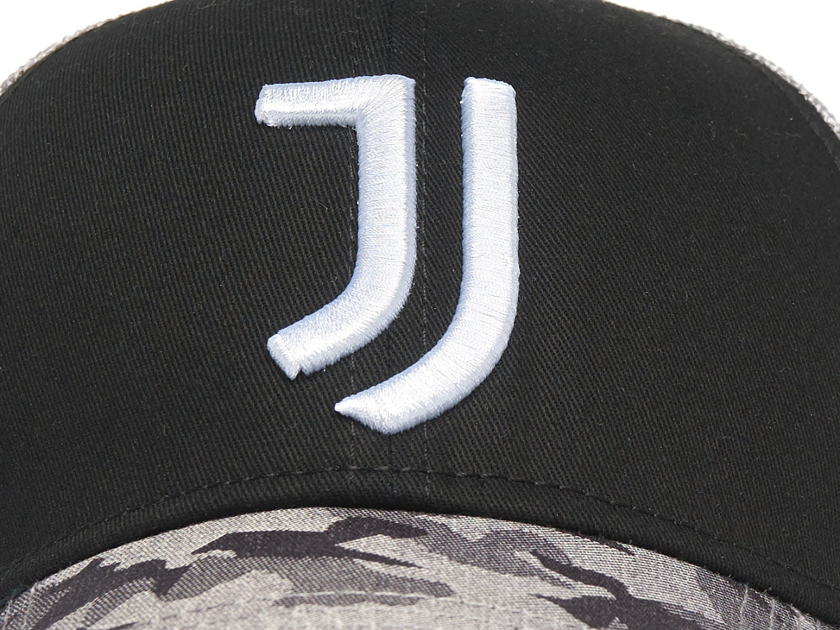 Бейсболка Ювентус летняя серо-черная 37273