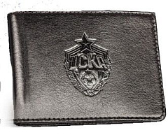 Кошелек кожаный чёрный ЦСКА