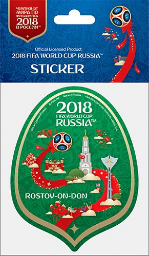 Наклейка бумажная фигурная 100 мм "Ростов-на-Дону" цв.зеленый