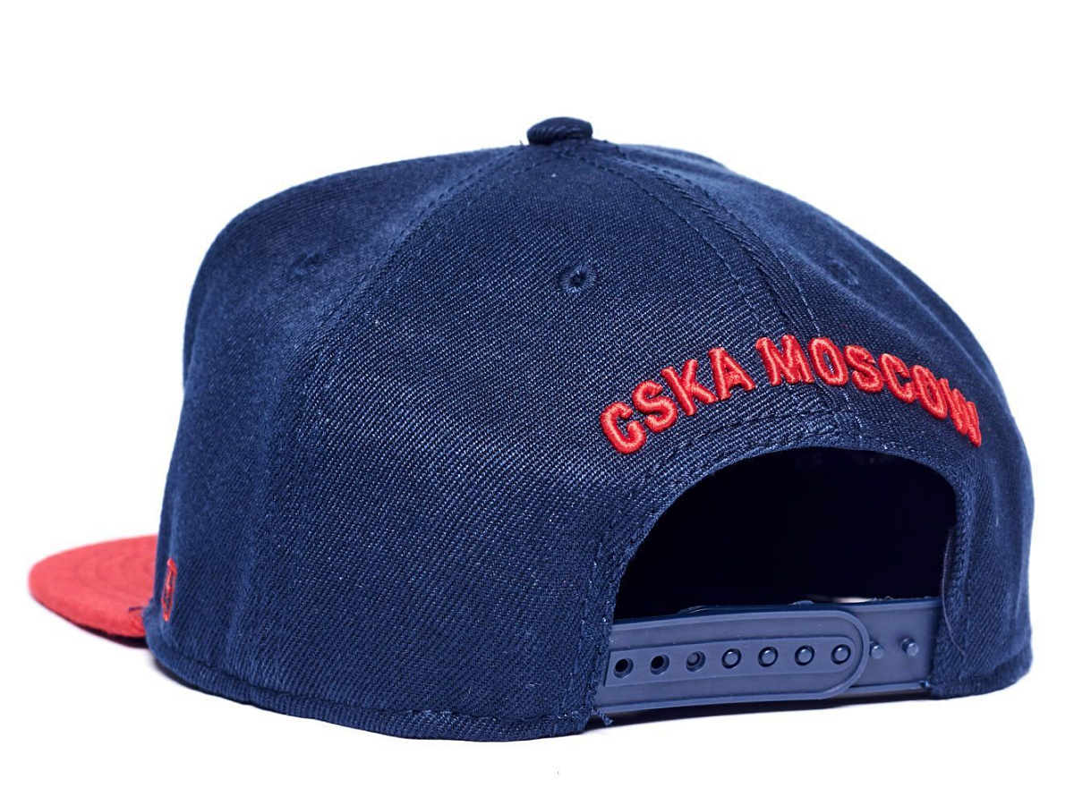 Бейсболка ПБК ЦСКА 20710 с прямым козырьком сине-красная