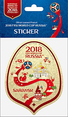 Наклейка бумажная фигурная 100 мм "Саранск" цв.бежевый