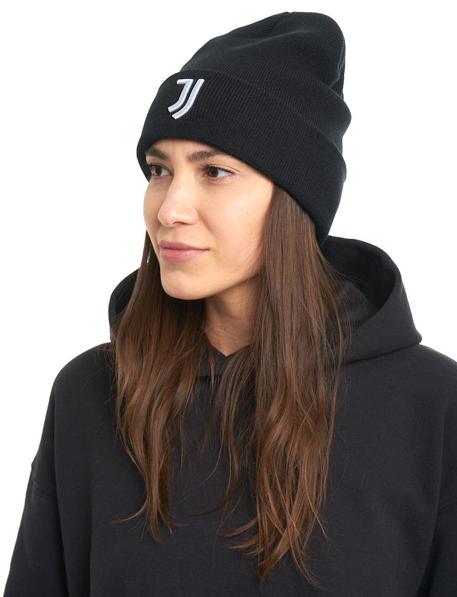 Шапка Ювентус 37300 черная с отворотом