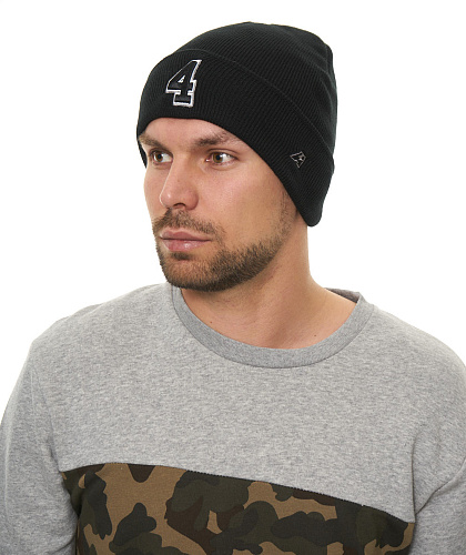 Шапка с номером 4, черная, 18903