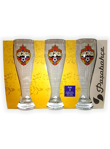Набор бокалов пивных с эмблемой ПФК ЦСКА (3шт.)