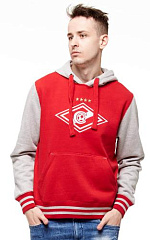 Толстовка Спартак 100280 красно-серая