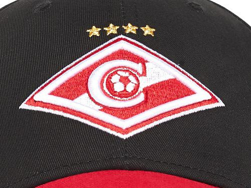 Бейсболка Спартак 120266, черная с красным козырьком