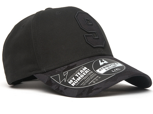 Бейсболка с номером 9, черная, 20691