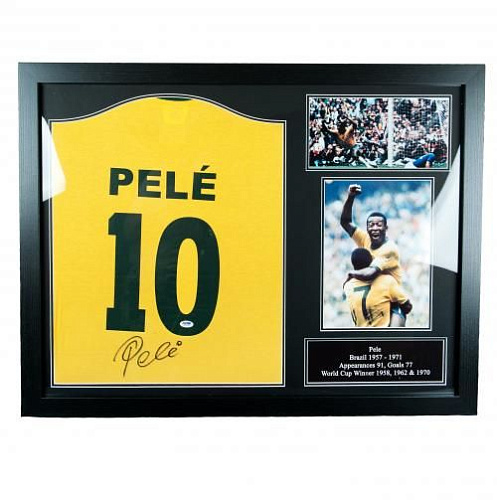 Футболка с автографом Пеле Pele Signed Shirt (Framed)
