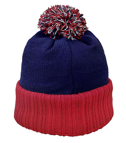 Шапка ЦСКА красно-синяя с помпоном с подкладкой из флиса 207213