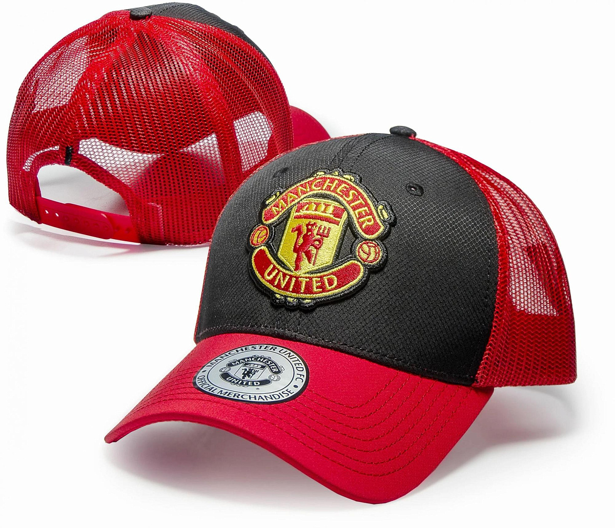 Бейсболка Манчестер Юнайтед  летняя черно-красная 107697