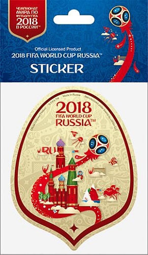 Наклейка бумажная фигурная 100 мм "RU" цв.бежевый