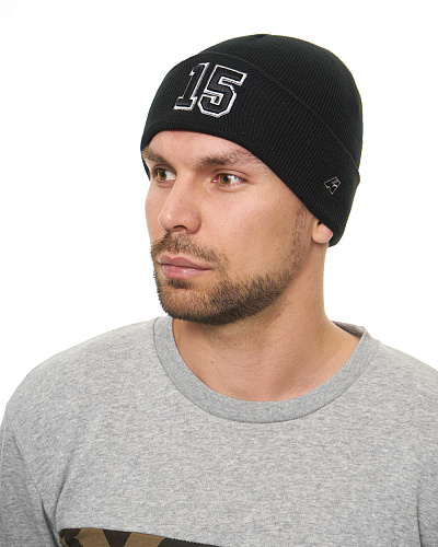 Шапка с номером 15, черная, 18914