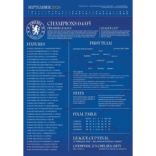 Календарь Челси Deluxe Calendar 2026