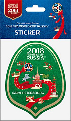 Наклейка бумажная фигурная 100 мм "Санкт-Петербург" цв.зеленый