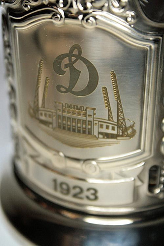 Стакан с подстаканником "Д" в атласн. упаковке(хрусталь)