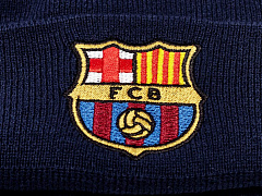 Шапка Барселона 115111 темно-синяя с отворотом