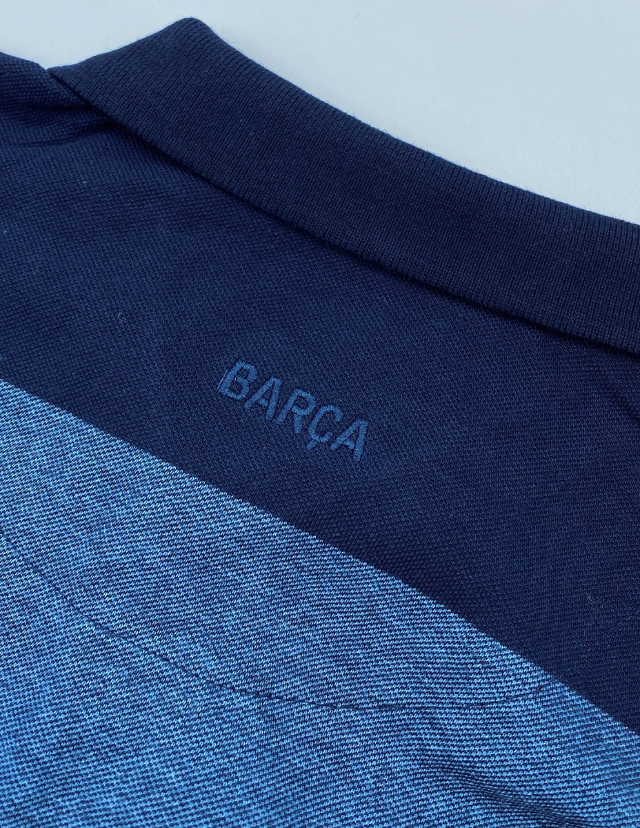 Футболка поло Барселона POLO FCB, сине-серая в полоску