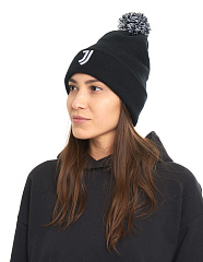 Шапка Ювентус 37304 черная с помпоном